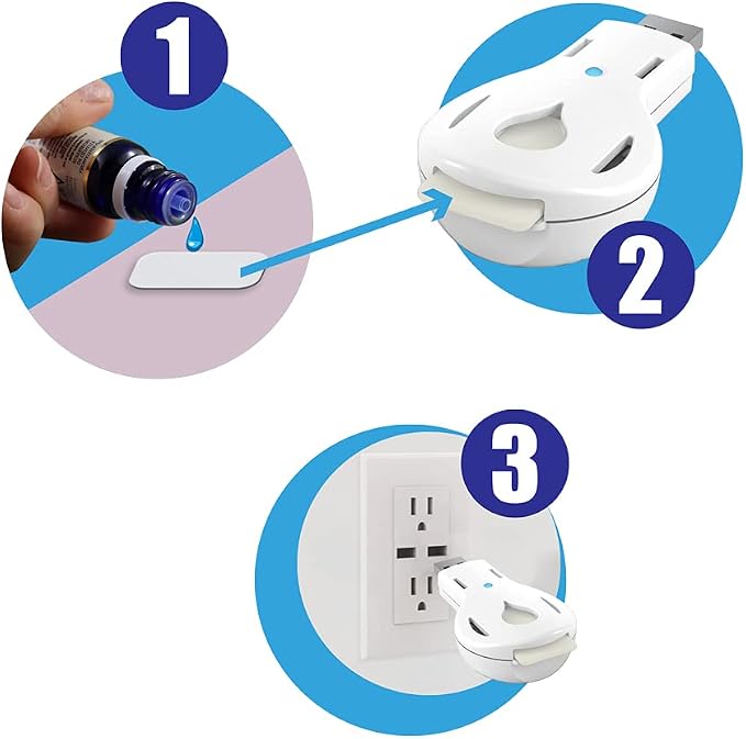 Aromakey USB Aromatherapy Diffuser with 5 Unscented Refill Pads for Bedroom - Bathroom - Kitchen - Home - Office - Car