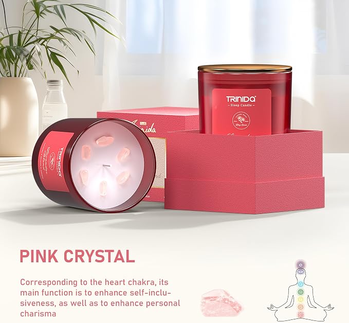 Aromatherapy Candle – Soy Candles made from natural materials with Pink Crystal, Natural Soy Wax Candles for Women, alternate