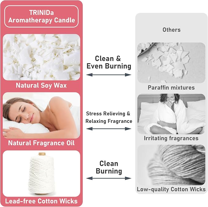 Aromatherapy Candle – Soy Candles made from natural materials with Pink Crystal, Natural Soy Wax Candles for Women, alternate