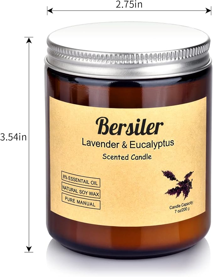 Aromatherapy Candles, 2 Pack Lavender Eucalyptus Scented Candles Stress Relief and Relax for Home & Bedroom Gift for Women