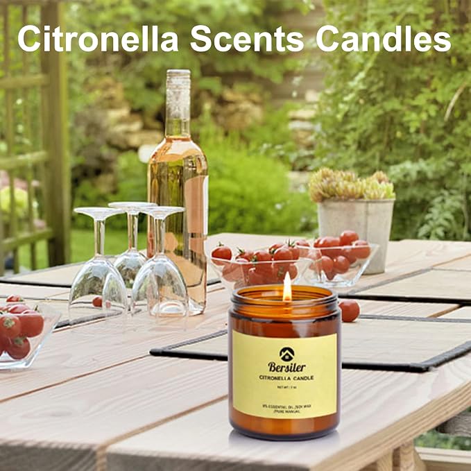 Aromatherapy Candles, Scented Candles, 7 OZ Lemongrass Citronella Candles, Stress Relief and Relax for Home & Bedroom Gift