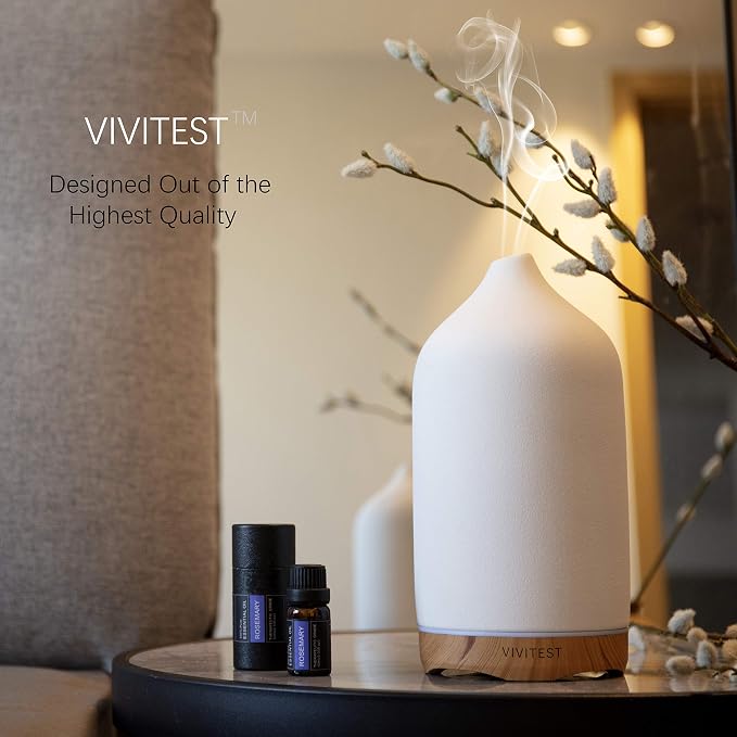 Aromatherapy Diffuser,250ML Ceramic Ultrasonic Essential Oil Diffuser for Aromatherapy (250ML), alternate product view 3