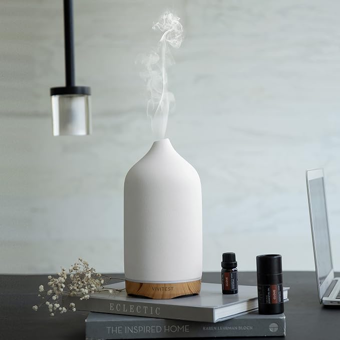 Aromatherapy Diffuser,250ML Ceramic Ultrasonic Essential Oil Diffuser for Aromatherapy (250ML), alternate product view 6