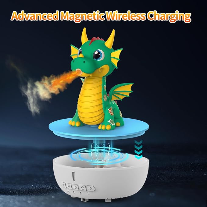 Aromatherapy Dragon Humidifier, 200ML Essential Oil Diffuser with Remote & Timer, White Noise Machine with 10 Soothing