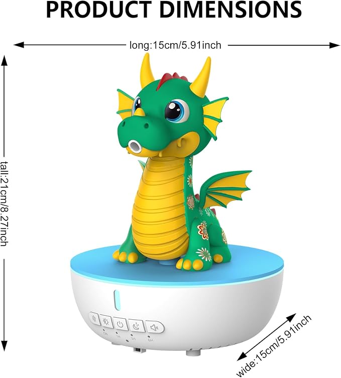 Aromatherapy Dragon Humidifier, 200ML Essential Oil Diffuser with Remote & Timer, White Noise Machine with 10 Soothing