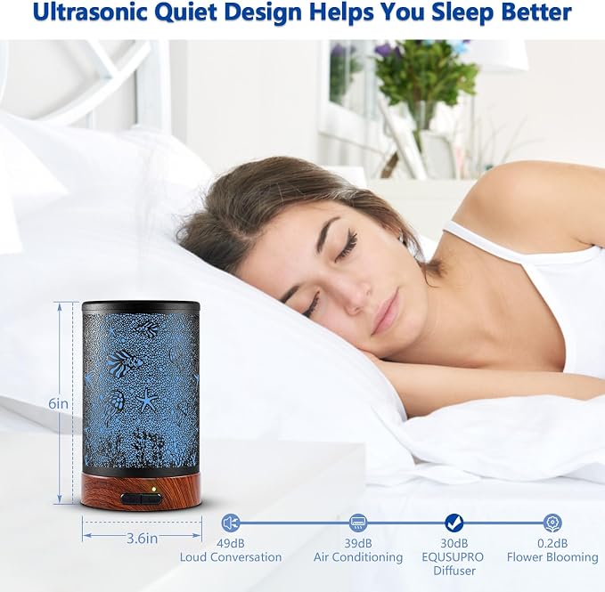 Aromatherapy Essential Oil Diffuser 150ml- Electric Cool Mist Aroma Diffuser with Intermittent Mode, Auto Shut-Off