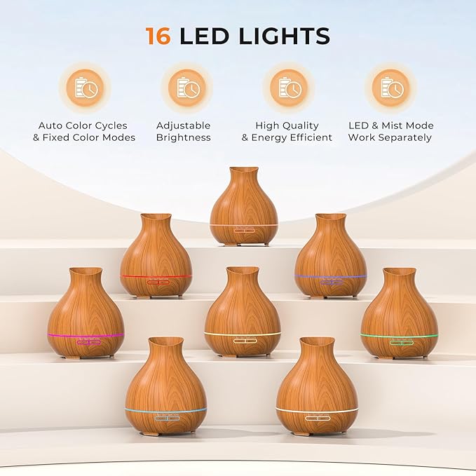 Aromatherapy Essential Oil Diffuser,2 PCS Humidifier with 550ml Lasting Mist Output Waterless Auto-Off Ultrasonic Diffusers