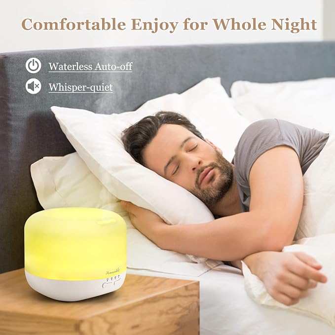 Aromatherapy Essential Oil Diffuser for Room: 500ml Colorful Aroma Air Humidifier with Adjustable Cool Mist Mode, alternate