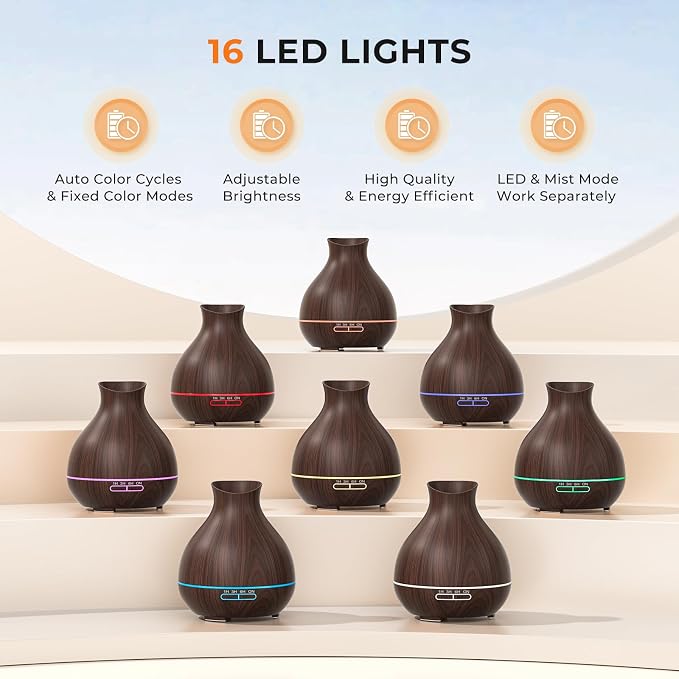 Aromatherapy Essential Oil Diffusers,2 PCS 550ml High Mist Output Humidifiers for Large Room, Home, Waterless Auto-Off