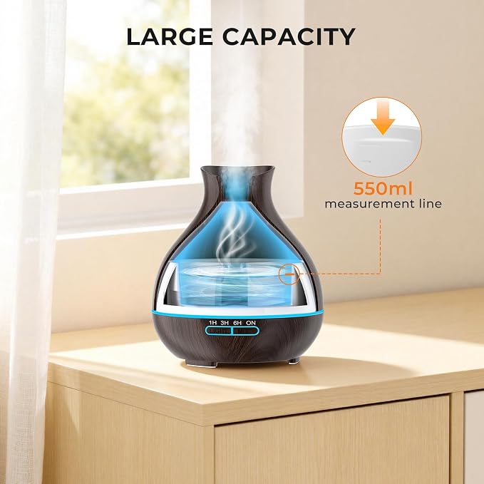Aromatherapy Essential Oil Diffusers,2 PCS 550ml High Mist Output Humidifiers for Large Room, Home, Waterless Auto-Off