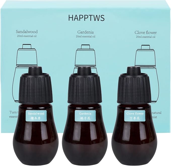 Aromatherapy Essential Oil Set - 3-Piece Essential Oil Set in Three Flavors: Sandalwood, Gardenia, Clove Flower, product