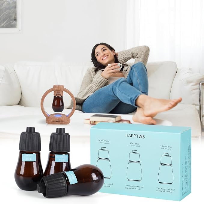 Aromatherapy Essential Oil Set - 3-Piece Essential Oil Set in Three Flavors: Sandalwood, Gardenia, Clove Flower, alternate