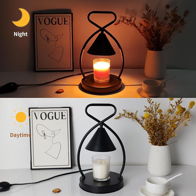 Art Candle Warmer Lamp Home Decor - Dimmable Wax Melt Warmer with Timer & 2 Bulbs, Gift Ideas for Housewarming, Birthday
