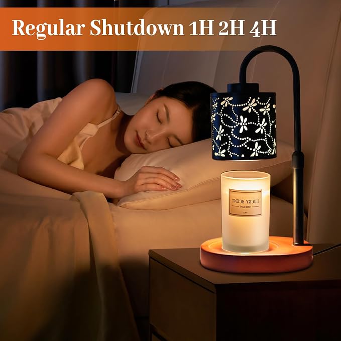 Art Candle Warmer Lamp Room Decor - Dragonfly Gifts for Women - Candle Warmer Lamp with Timer & 2 Bulbs Replacement