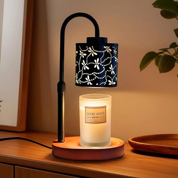 Art Candle Warmer Lamp Room Decor - Dragonfly Gifts for Women - Candle Warmer Lamp with Timer & 2 Bulbs Replacement