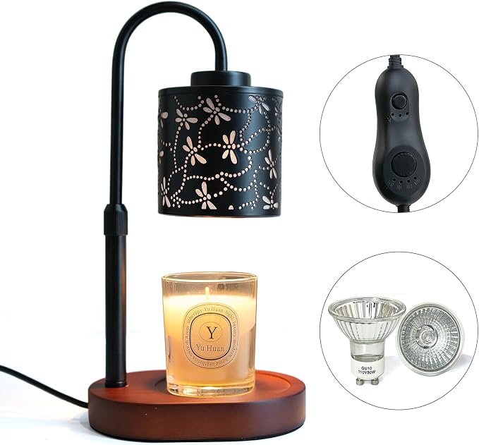 Art Candle Warmer Lamp Room Decor - Dragonfly Gifts for Women - Candle Warmer Lamp with Timer & 2 Bulbs Replacement