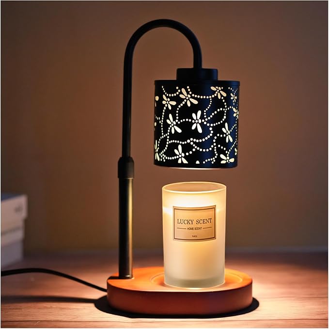 Art Candle Warmer Lamp Room Decor - Dragonfly Gifts for Women - Candle Warmer Lamp with Timer & 2 Bulbs Replacement