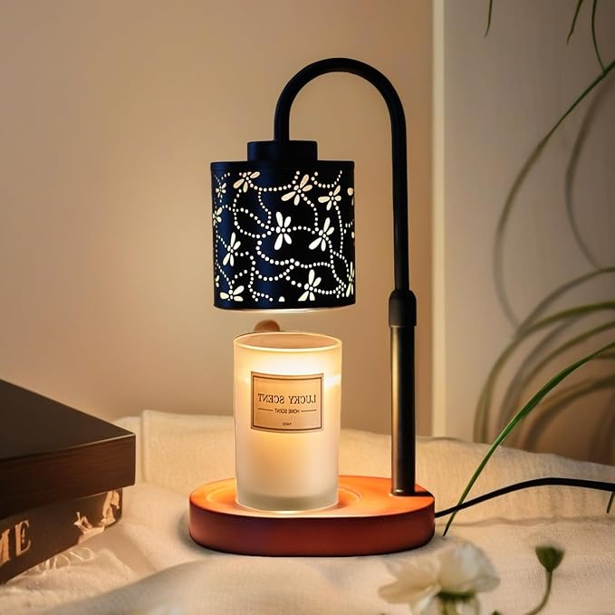 Art Candle Warmer Lamp Room Decor - Dragonfly Gifts for Women - Candle Warmer Lamp with Timer & 2 Bulbs Replacement