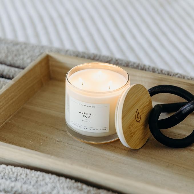 . Aspen & Fog 3 Wick Scented Candle - 43 Hour Burn - Luxury 3 Wick Soy Candles, alternate product view 5