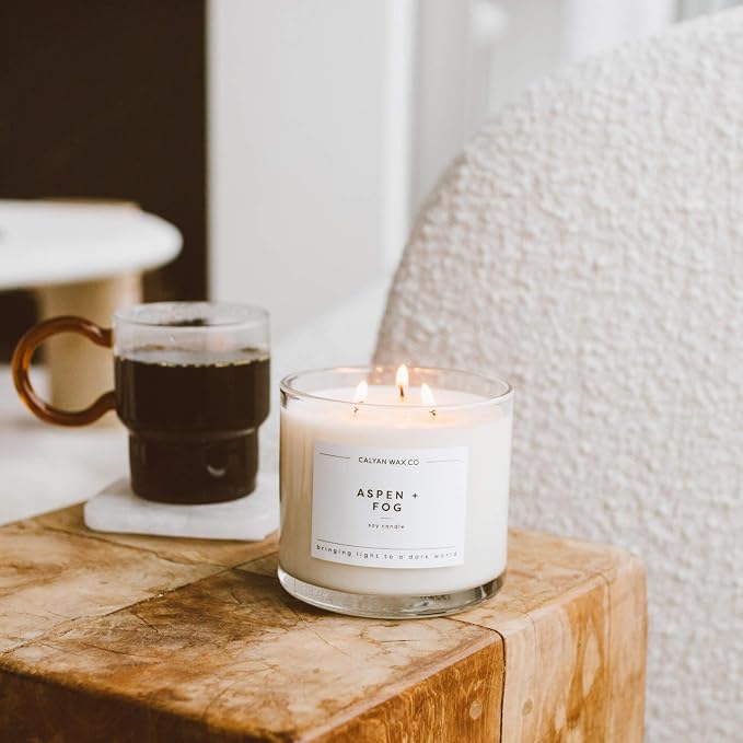 . Aspen & Fog 3 Wick Scented Candle - 43 Hour Burn - Luxury 3 Wick Soy Candles, alternate product view 8