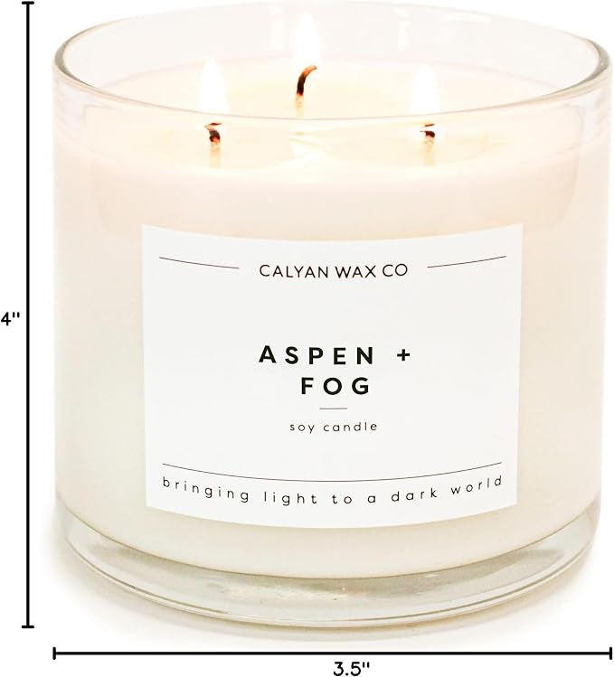 . Aspen & Fog 3 Wick Scented Candle - 43 Hour Burn - Luxury 3 Wick Soy Candles, alternate product view 10
