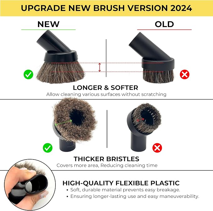Attachments & Brushes for V7 V8 V10 V11 V15 Gen5: Flexibible Crevice Tool, Horsehair Vacuum Attachment, Traceless Dust