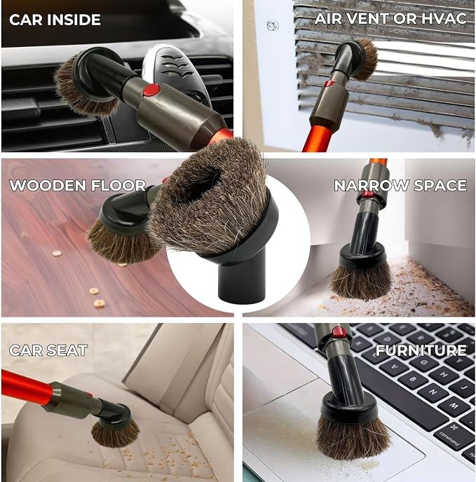 Attachments & Brushes for V7 V8 V10 V11 V15 Gen5: Flexibible Crevice Tool, Horsehair Vacuum Attachment, Traceless Dust
