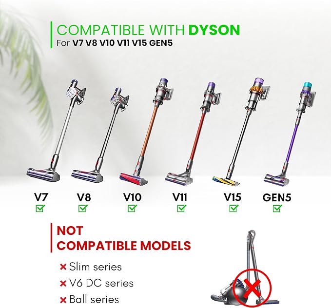 Attachments & Brushes for V7 V8 V10 V11 V15 Gen5: Flexibible Crevice Tool, Horsehair Vacuum Attachment, Traceless Dust