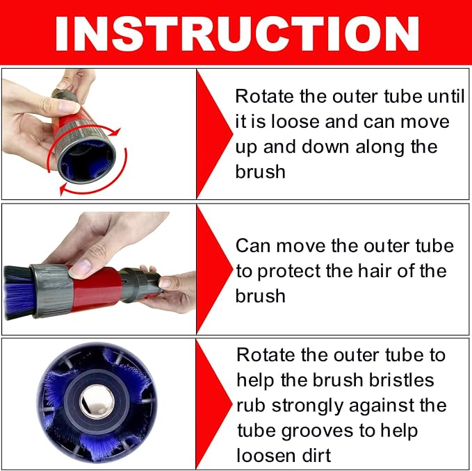 Attachments & Brushes for V7 V8 V10 V11 V15 Gen5: Flexibible Crevice Tool, Horsehair Vacuum Attachment, Traceless Dust