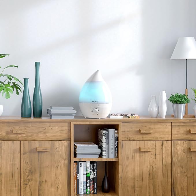 Aurora Ultrasonic Cool Mist Humidifier, Whisper-Quiet between 8-24 hours, Seven Color LED Night Light, alternate product view