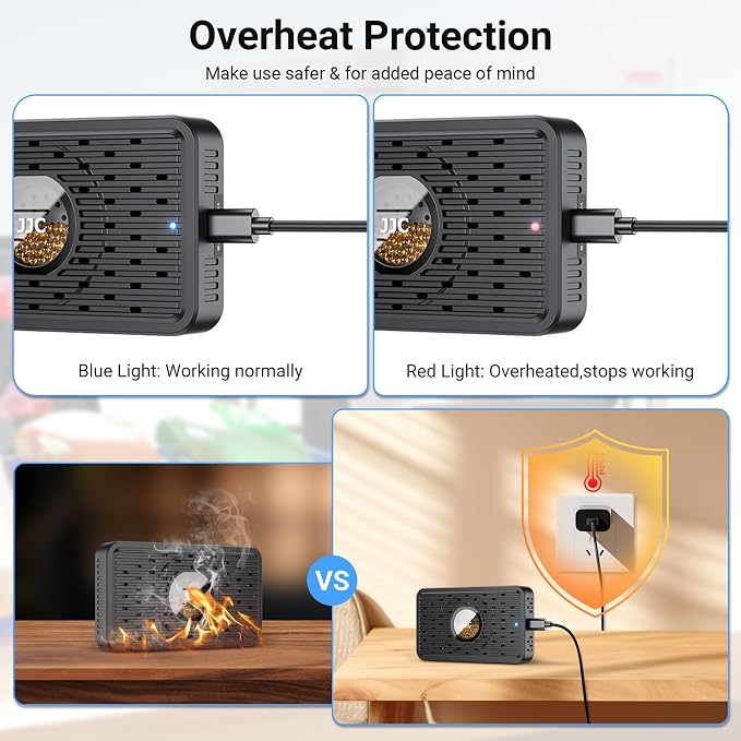 Auto Power-off Rechargeable Desiccant Dehumidifier with USB-C Cable, Reusable Portable Moisture Humidity Absorber Dryer