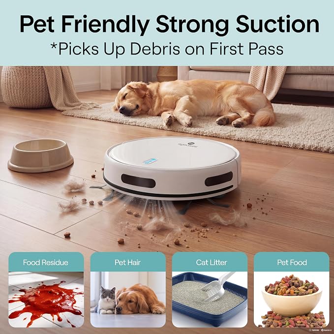 Automatic Robot Vacuum Cleaner and Mop Combo, Pro Edition with Upgraded Battery, Extreme Suction, Internal Water Tank - Smart