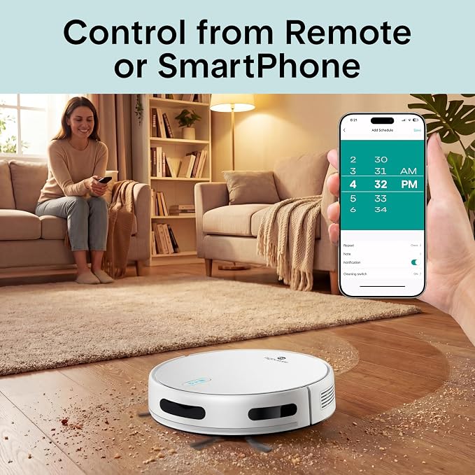 Automatic Robot Vacuum Cleaner and Mop Combo, Pro Edition with Upgraded Battery, Extreme Suction, Internal Water Tank - Smart