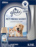 Automatic Spray Refill Starter Kit, Pet Fresh Scent, Scented Air Freshener for Home and Bathroom, 6.2 Oz, 1 Holder + 1