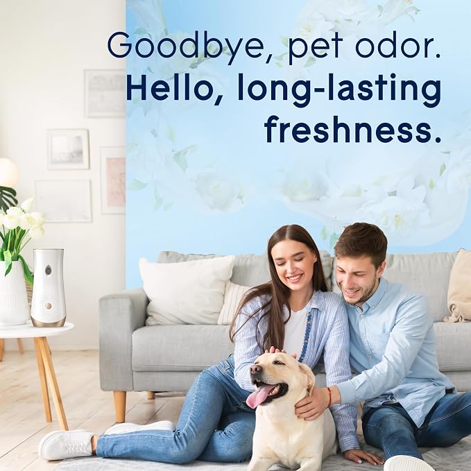 Automatic Spray Refill Starter Kit, Pet Fresh Scent, Scented Air Freshener for Home and Bathroom, 6.2 Oz, 1 Holder + 1