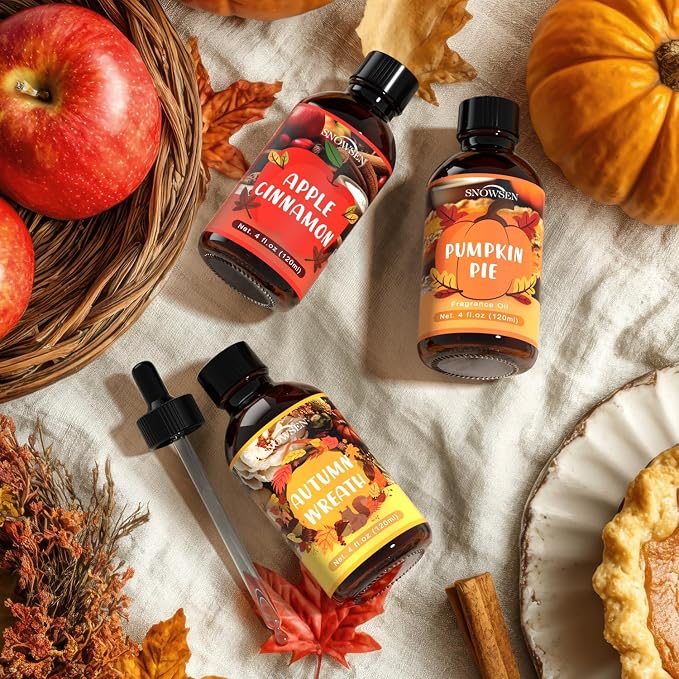 Autumn Wreath Fragrance Oil, Huge 4 Fl Oz, Premium Grade Essential Oil for Diffuser and Aromatherapy, Fall Scent for Soap