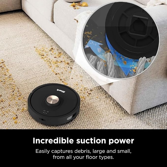 AV2310AE Matrix Self-Emptying Robot Vacuum with No Spots Missed on Carpets and Hard Floors, Precision Home Mapping, Perfect