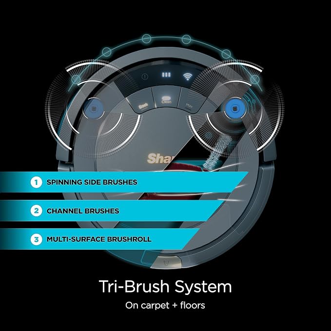 AV753 ION Robot Vacuum, Tri-Brush System, Wifi Connected, 120 Min Runtime, Works with Alexa, Multi Surface Cleaning, Grey