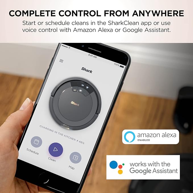 AV753 ION Robot Vacuum, Tri-Brush System, Wifi Connected, 120 Min Runtime, Works with Alexa, Multi Surface Cleaning, Grey