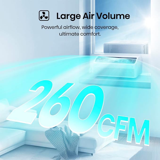 AWL1225TW1W Window Air Conditioner, White, 12000 BTU Smart Inverter, L Shaped, Open Window Flexibility, Easy Installation