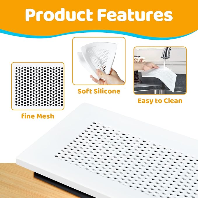 Baby Proofing Soft Silicone Vent Cover for Home Wall/Ceiling/Floor Register of Width 5.3" to 5.9", Length 11.3" to 11.9"