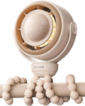 Baby Stroller Fan - 4000mAh Rechargeable 4-Speed Quiet with LED Display & Night Light, Mini Portable 360° Clip