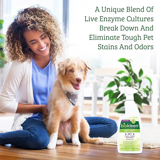 Bac-Out Pet Urine Odor Eliminator - 32 Ounce Spray 2 Pack - Enzymatic, Natural, Destroys Stains & Odors Safely, alternate