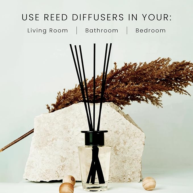 Baccara Reed Diffuser for Home - Luxury Scent Diffuser with Premium Fiber Reeds for Lasting Gentle Dispersal - Natural