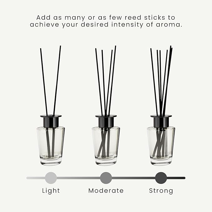 Baccara Reed Diffuser for Home - Luxury Scent Diffuser with Premium Fiber Reeds for Lasting Gentle Dispersal - Natural