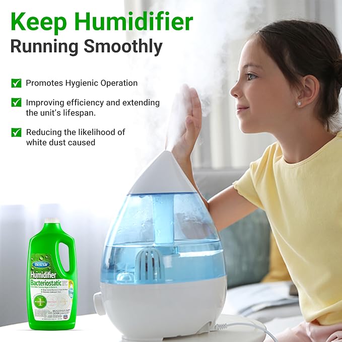 Bacteriostatic Humidifier Water Treatment – Comprehensive Humidifier Cleaning Solution – Universal Humidifier Water Additive