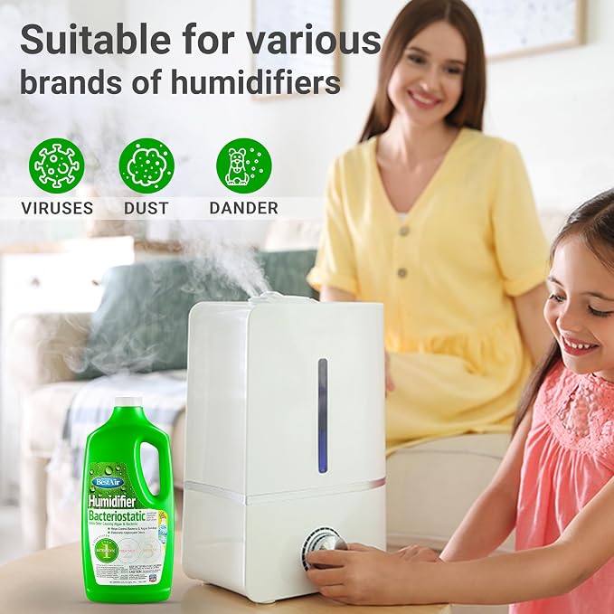 Bacteriostatic Humidifier Water Treatment – Comprehensive Humidifier Cleaning Solution – Universal Humidifier Water Additive