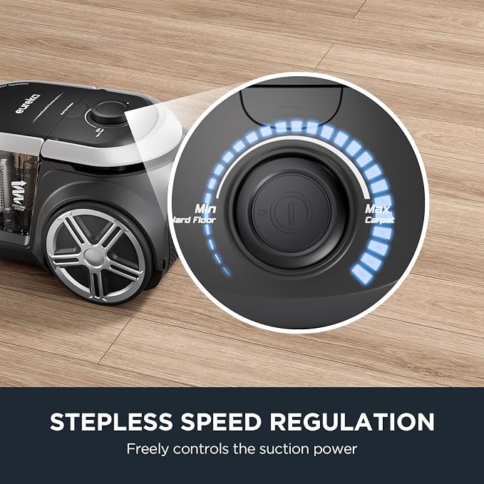 Bagless Canister Vacuum Cleaner, Lightweight Vac for Carpets and Hard Floors, Silver with Black, NEN180 Silver, alternate
