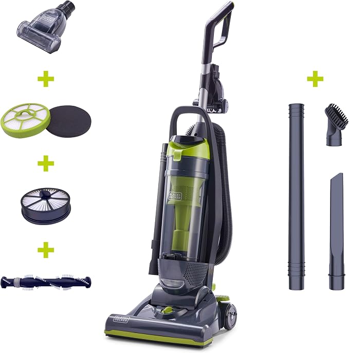 Bagless Upright Vacuum Cleaner with Anti-Allergen HEPA Filer, Corded 1,200 Watt Motor & 5-Position Carpet Height Settings