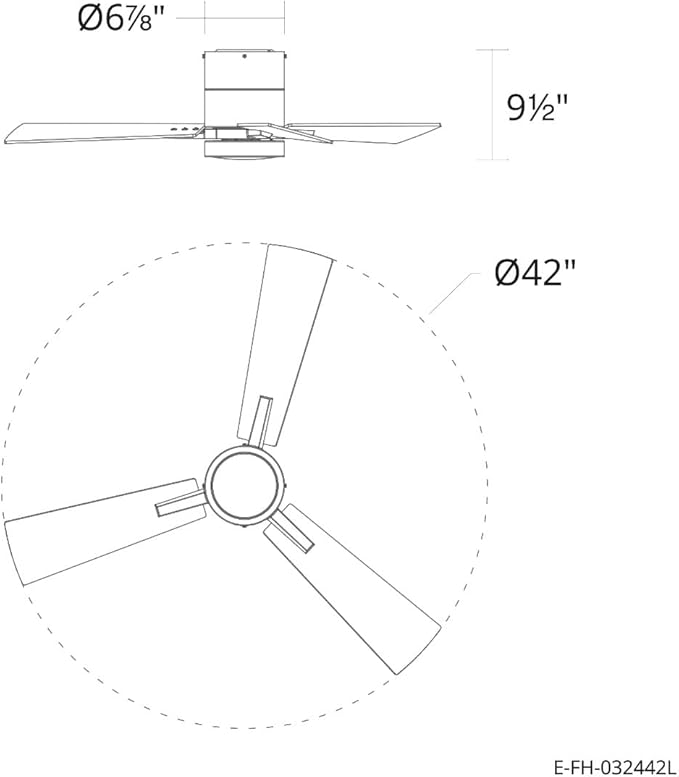 Bali 42in 3-Blade Smart Indoor or Outdoor Flush Mount Ceiling Fan 2700K-6000K CCT Tunable Range LED Light Kit in Matte White